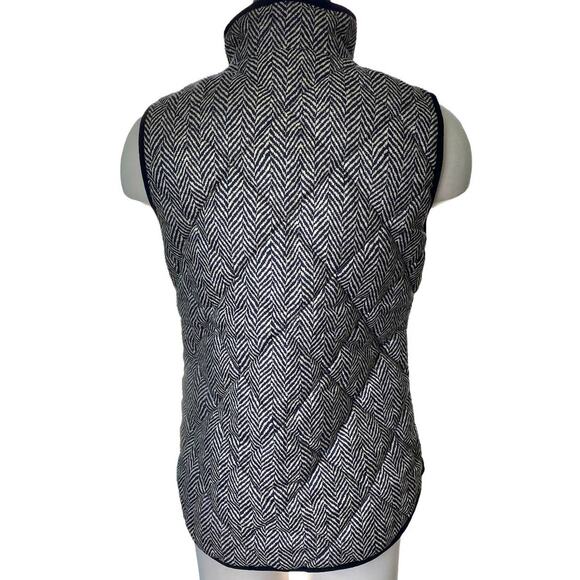 EUC J. Crew Excursion HOUNDSTOOTH Quilted Puffer Vest Gray Black Size XS - Picture 11 of 11
